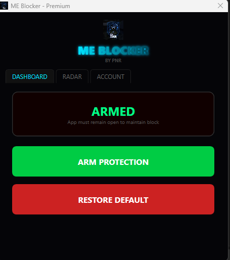 ME Blocker UI